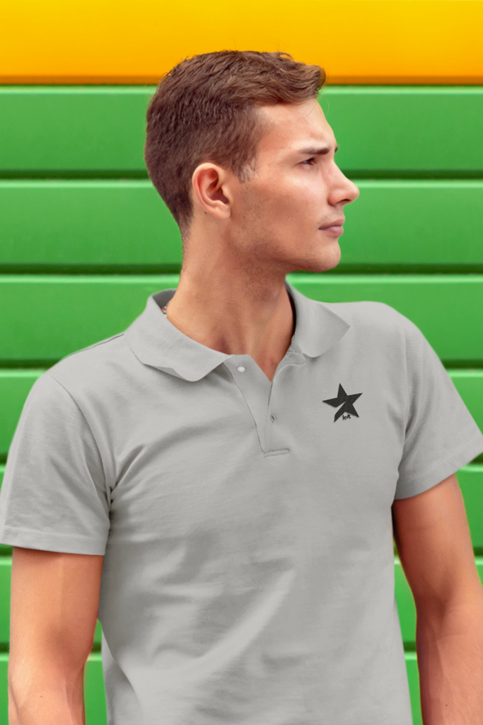 Grey Melange Polo T-Shirt For Men