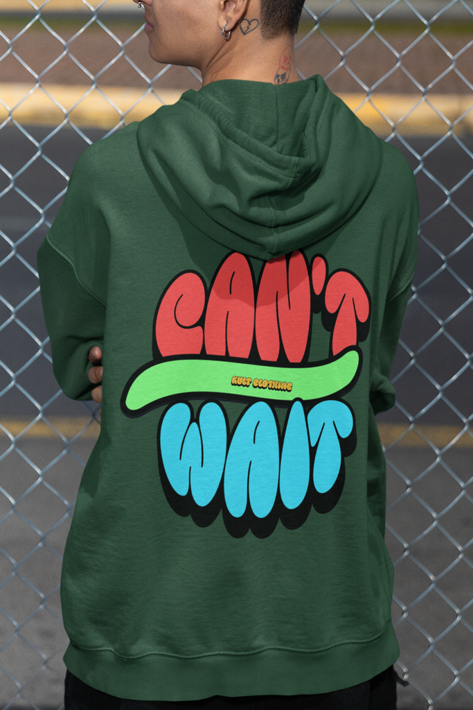Back Printed Oversized Bottle Green Hoodie For Men