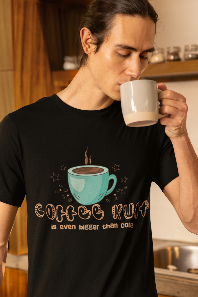 Coffee Cup Printed Black Color T-Shirt