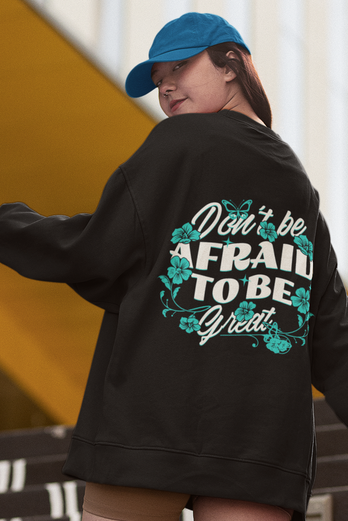 Back Printed Oversized Black Color Sweatshirt For Women