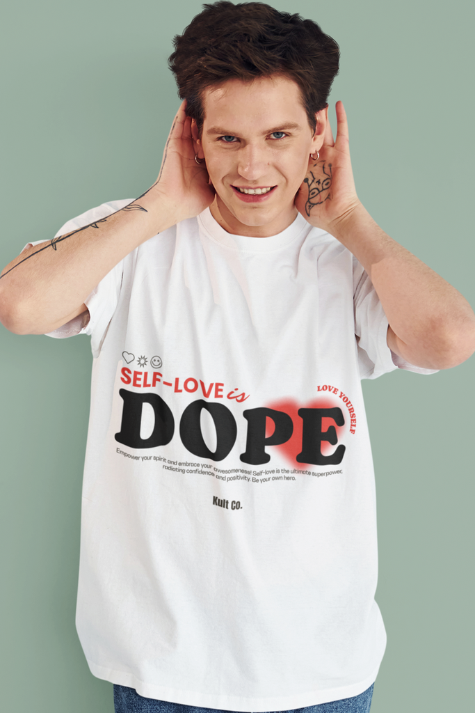 Printed White Color Oversized Unisex T-Shirt