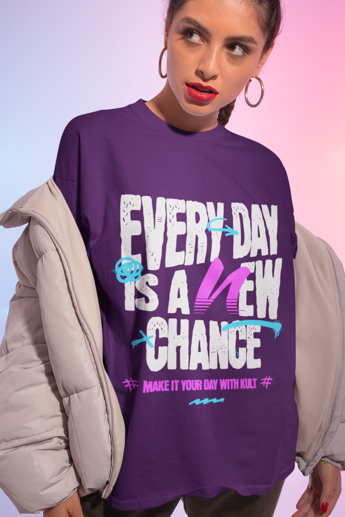 Oversized Purple Color T-Shirt For Women
