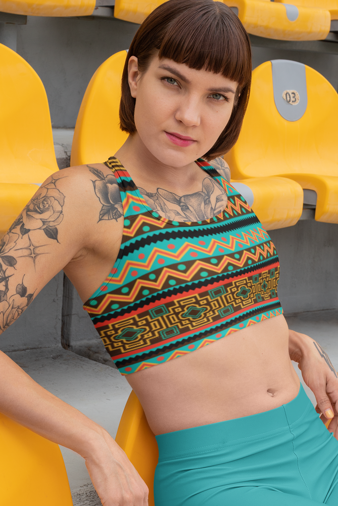 Pattern Print Sports Bra