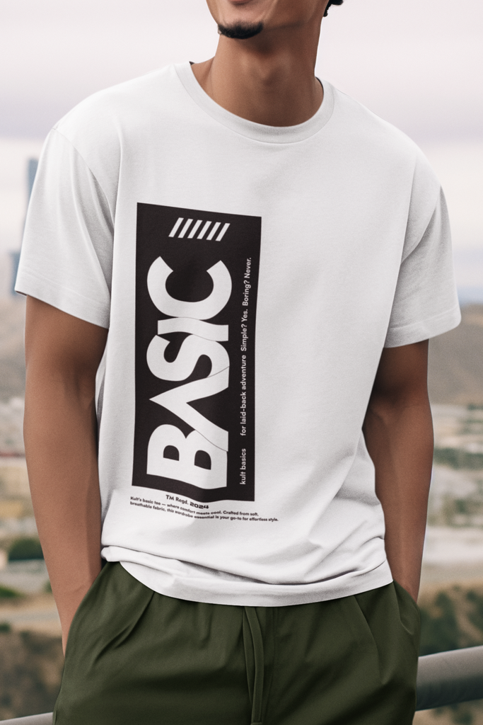 Kult Basic White French Terry Oversized T-Shirt