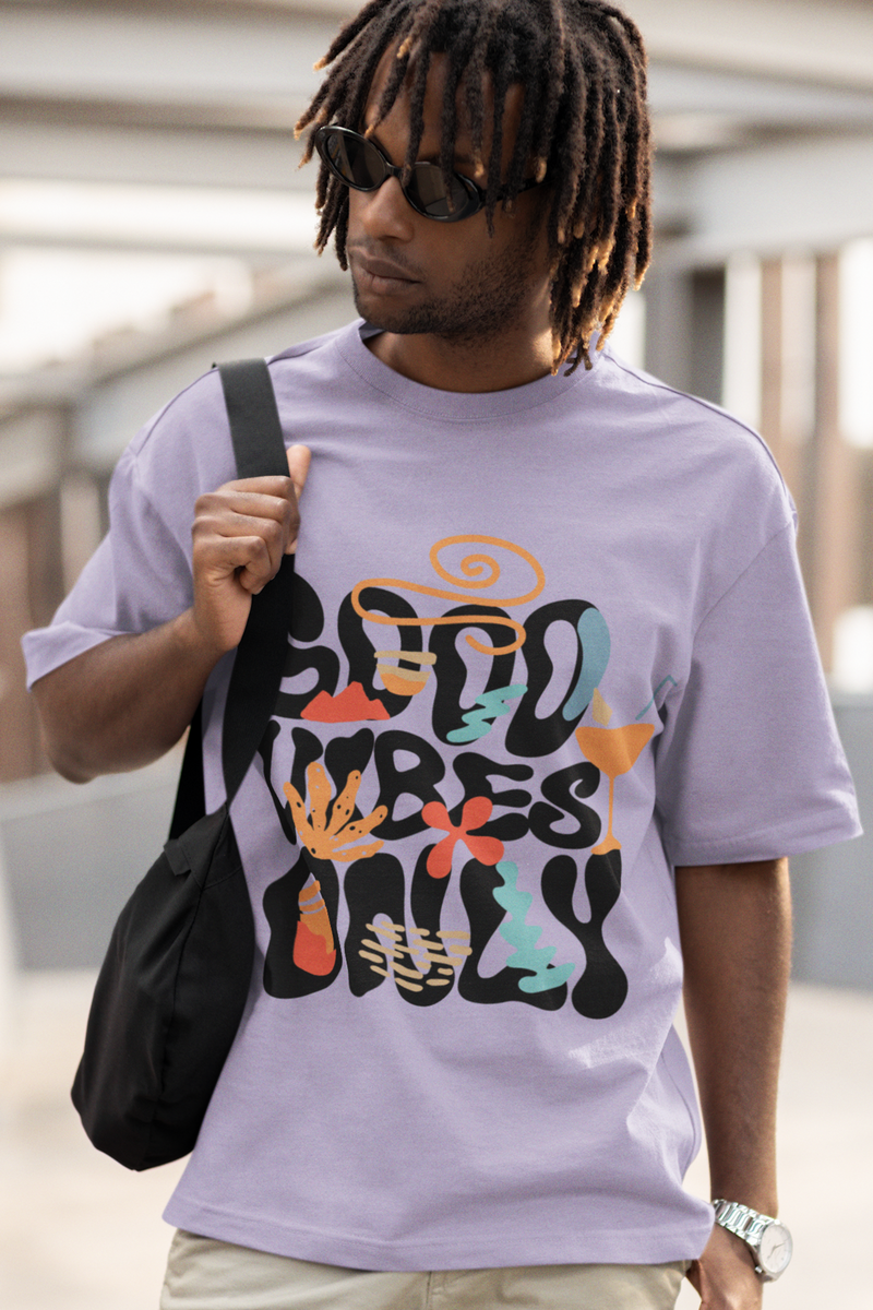 Lavender French Terry Unisex Oversized T-Shirt