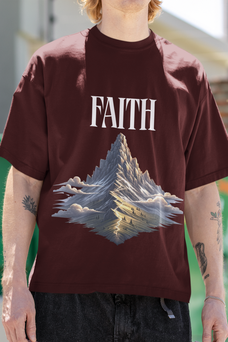 Maroon French Terry Unisex Oversized T-Shirt