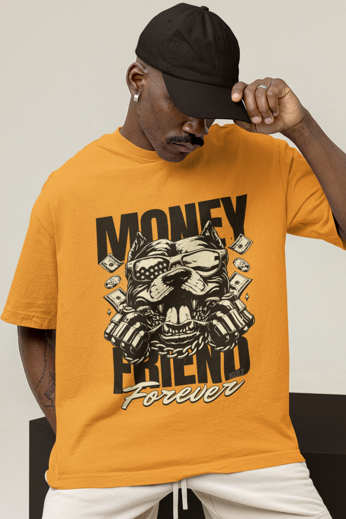 Money Friends Oversized Yellow T-Shirt
