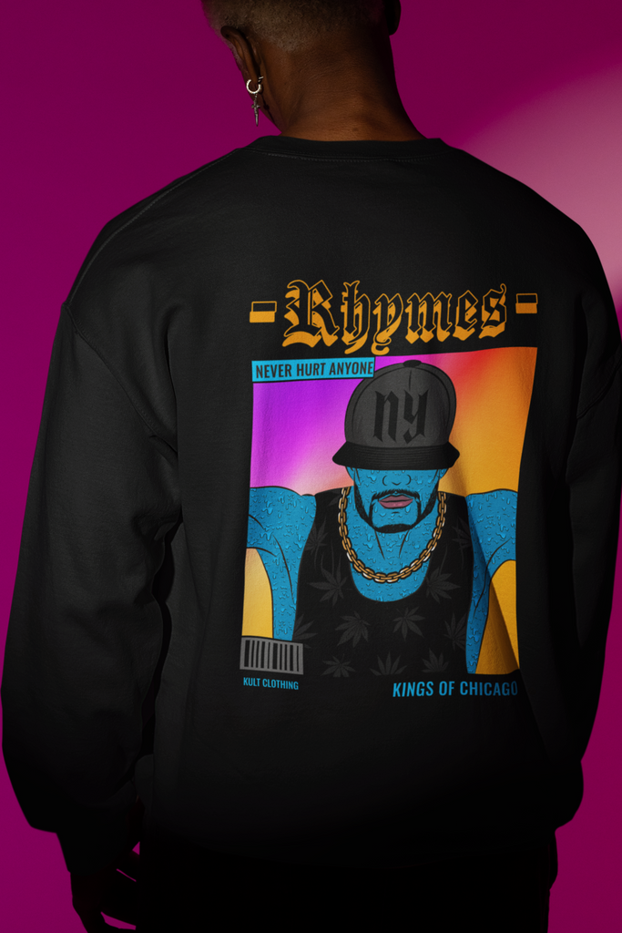 Back Printed Black Sweatshirt