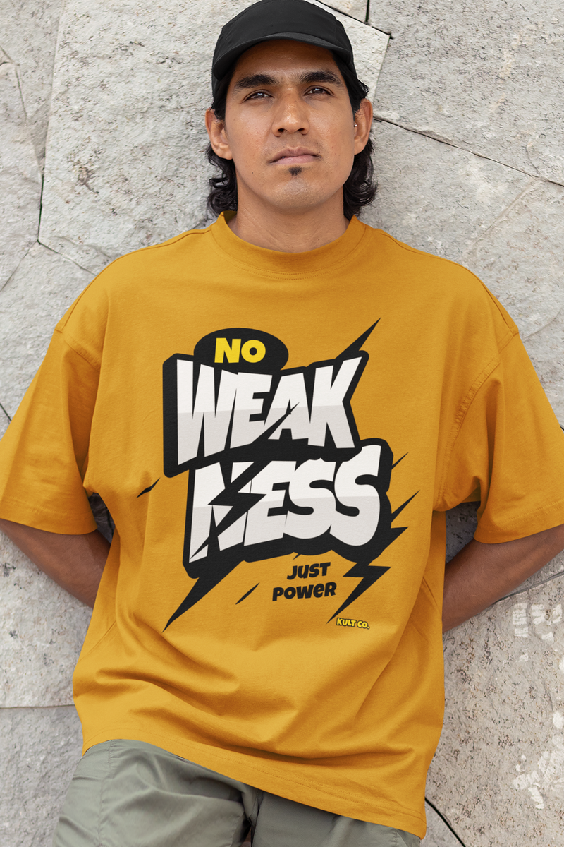 Mustard Yellow Down Shoulder Oversized T-Shirt For Men