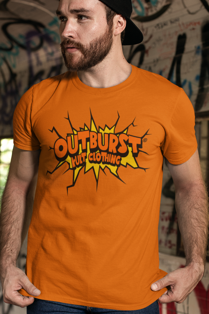 Printed Half Sleeve Orange Color Classic T-Shirt