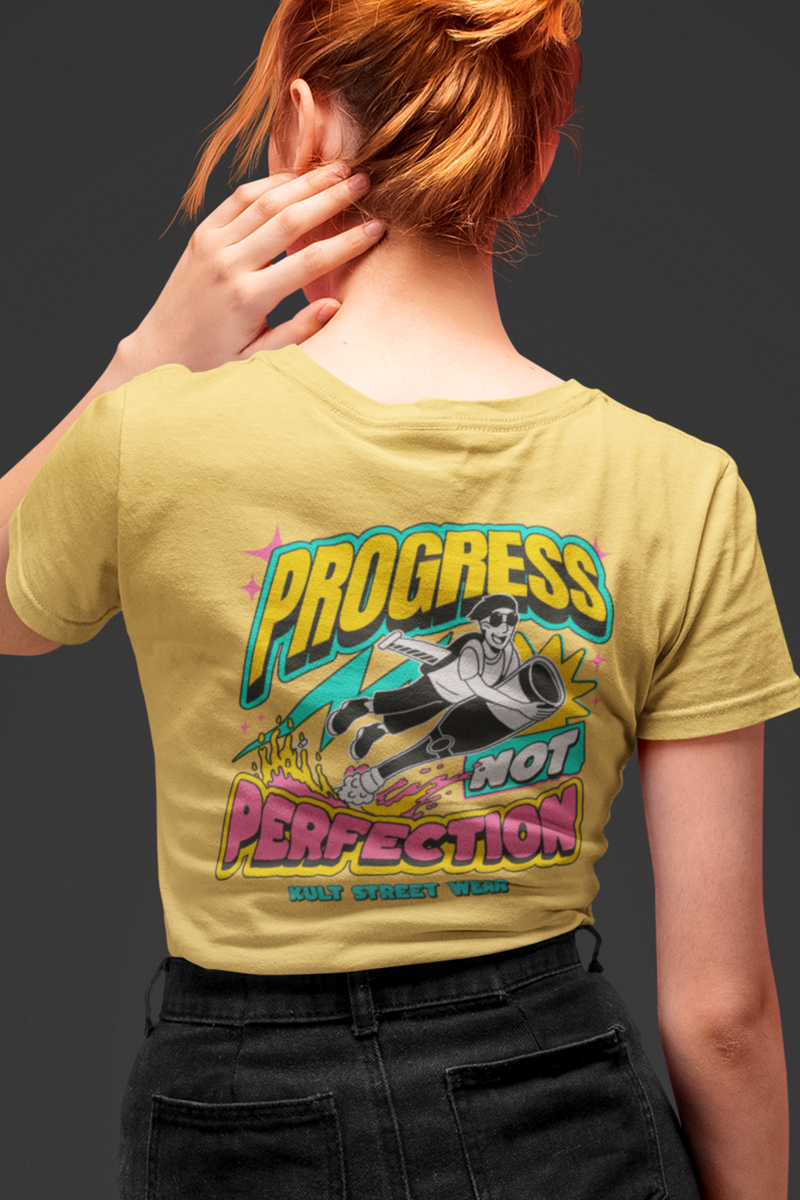Back Printed Beige Color Round Neck Classic T-Shirt