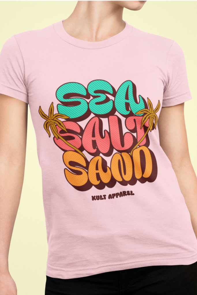 Sea Salt Sand Light Pink Round Neck T-Shirt