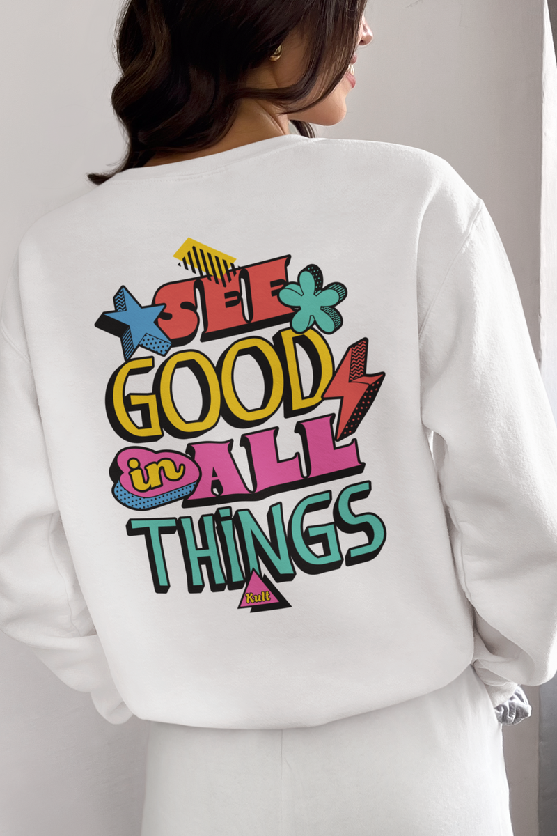 Back Printed White Sweatshirt