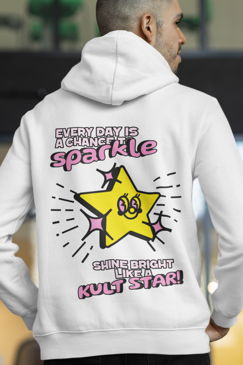 Back & Front Printed White Hoodie