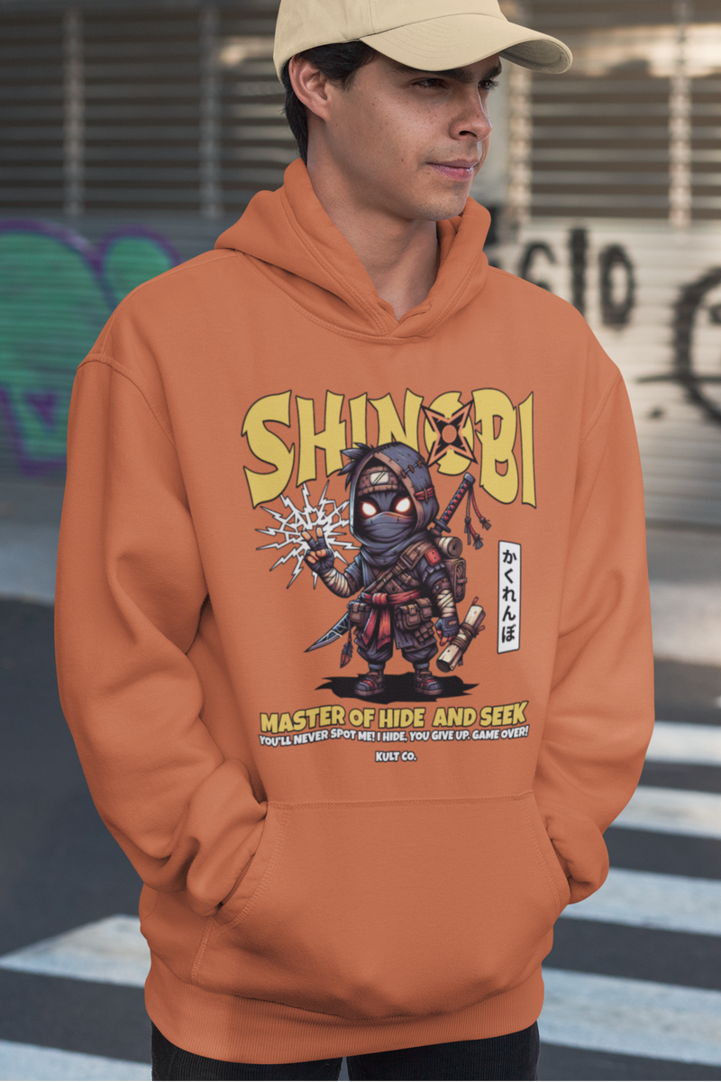 Shinobi Printed Coral Color Hoodie