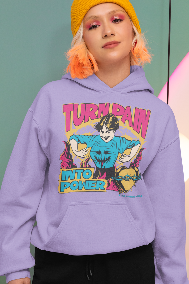 Turn Pain Into Power Lavender Hoodie